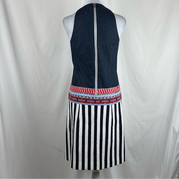J Crew Navy White Denim Woven Dress Size 6 - Picture 5 of 12